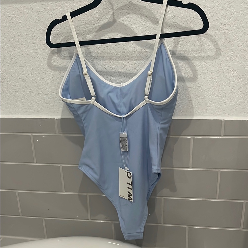 Light Blue Women's Swimsuit - Picture 2 of 3